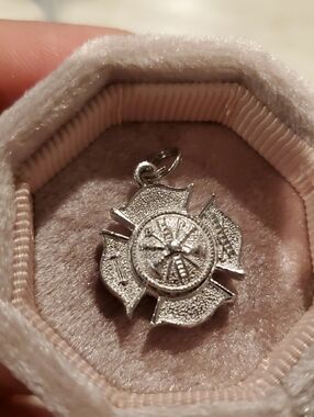 Vintage Fire Fighter Sterling Silver Cross